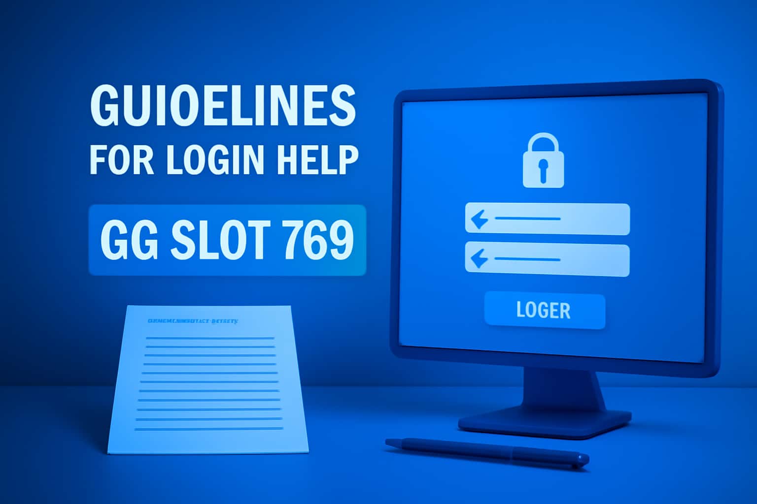 Informational scene illustrating login help for GG Slot 789.