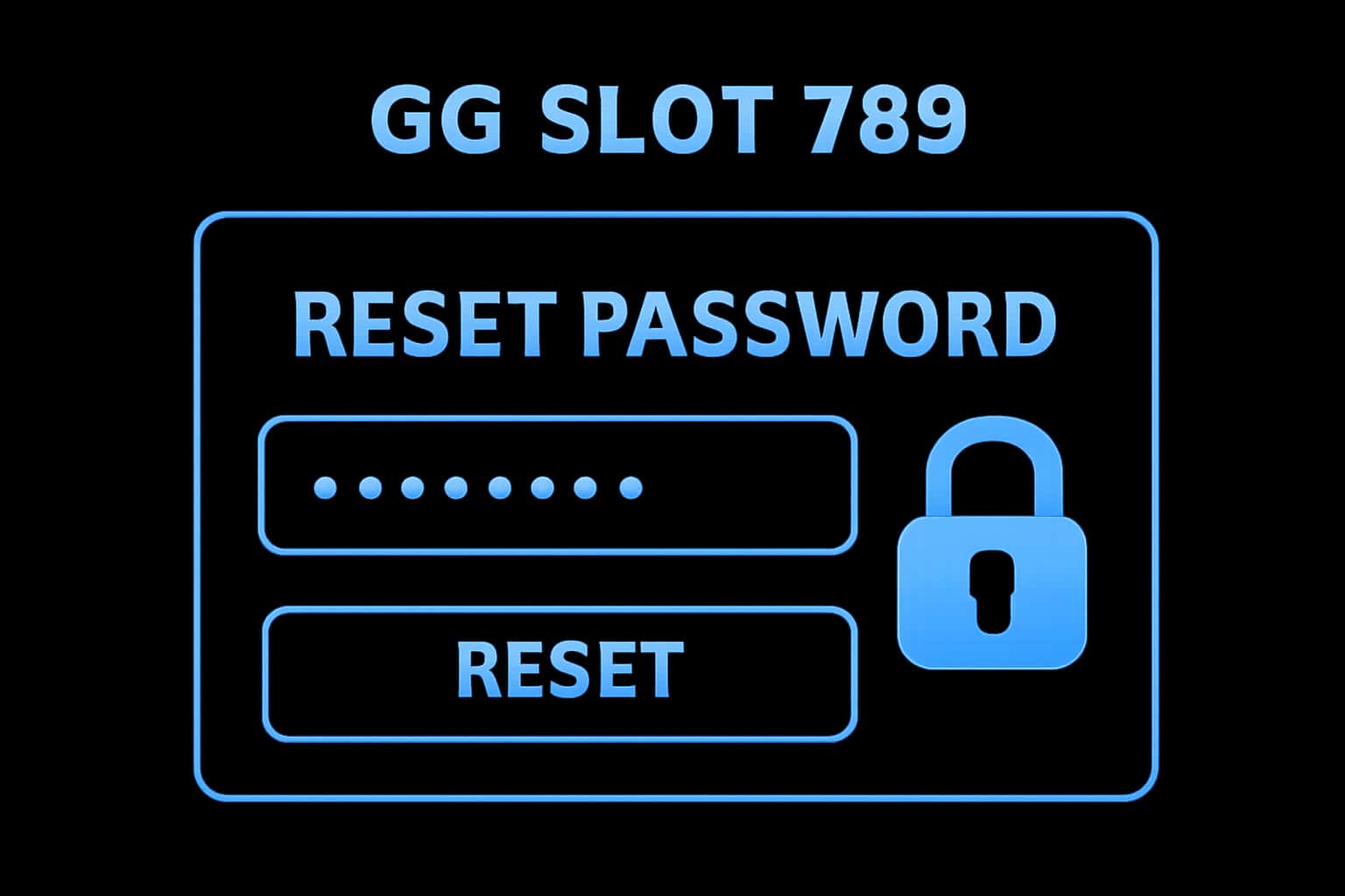 An informational scene depicting the process of resetting a password for GG Slot 789.